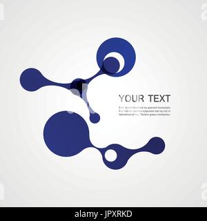 Molekül der Vektor blau auf weißem Hintergrund Stock Vektor