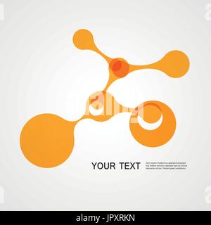 Vector gelb Molekül auf weißem Hintergrund Stock Vektor