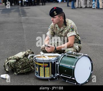 Edinburgh, UK. 2. August 2017. Die Princess Royal, Prinzessin Anne besucht die Generalprobe des Royal Edinburgh Military Tattoo Redford Barracks in Edinburgh. Bildnachweis: Rich Dyson/Alamy Live-Nachrichten Stockfoto