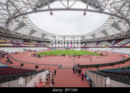 London, UK. 2. August 2017. Gesamtansicht des London Stadium vor der IAAF Weltmeisterschaften London 2017 die offiziell am 4. August beginnen. Bildnachweis: Stephen Chung/Alamy Live-Nachrichten Stockfoto