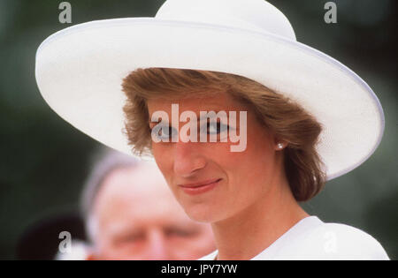 31. August 2017 feiert 20 Jahre seit Prinzessin Dianas Tod. Diana Princess of Wales starb an schweren Verletzungen in den frühen Morgenstunden des 31. August 1997 nach einem Autounfall in Paris. Im Bild: 14. Mai 1989 - Prinzessin Diana im Hyde Park, London. Bildnachweis: Richard Pelham/Globe Photos/ZUMAPRESS.com/Alamy Live-Nachrichten Stockfoto
