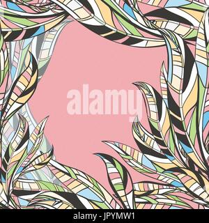 Blumenkarte Blatt. Nahtloser Vektor Textur für Wallpaper, Verpackung, Textil-Design, Oberflächenstruktur, Stoff verlässt. Stock Vektor