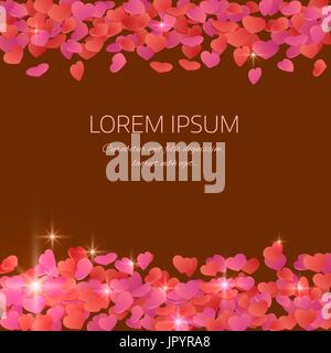 3D Herzen Luxus rosa Liebe Vektor Hintergrund.   Rahmen. Platz für text Stock Vektor