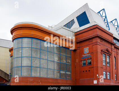 Die Bill Struth Main Ibrox Stadium, Heimat der Glasgow Rangers Football Club in Schottland. Der Ständer ist eine Kategorie B Gebäude aufgeführt. Stockfoto