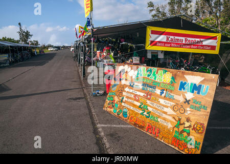 HI00349-00... Hawaii - am Ende der Autobahn 130 und der Beginn der Wanderung, die Lava fließt in das Meer von der Kilauea-Volicano auf den Islan anzeigen Stockfoto