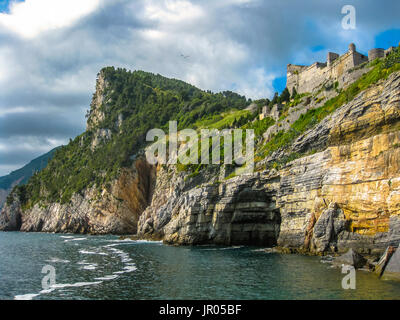 Portovenere Byrons Höhle Stockfoto