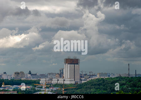 Die Aussicht vom Sperlingsbergen an der russischen Akademie der Wissenschaften. Moskau Stockfoto