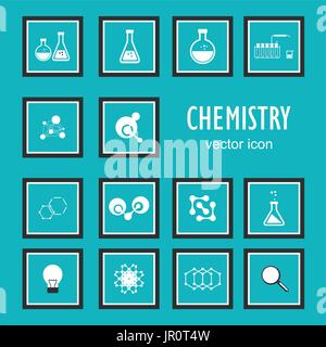 Eingestellt von Vektor-Icons in der Chemie Stock Vektor