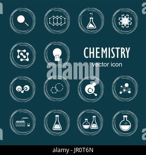 Eingestellt von Vektor-Icons in der Chemie Stock Vektor