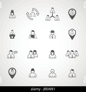 Eingestellte Menschen-Vektor-Design-Ikone Stock Vektor