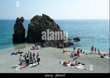 Spiaggia di Fegina Strand, monterossa Al Mare, Cinque Tera, Italien Stockfoto