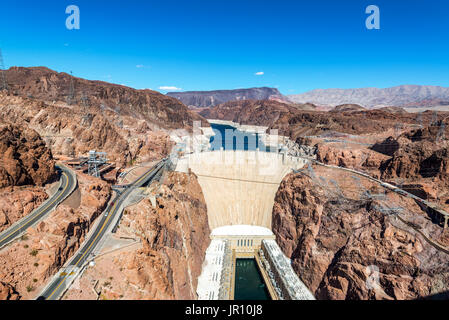 Blick auf den Hoover-Staudamm in der Nähe von Las Vegas, Nevada Stockfoto