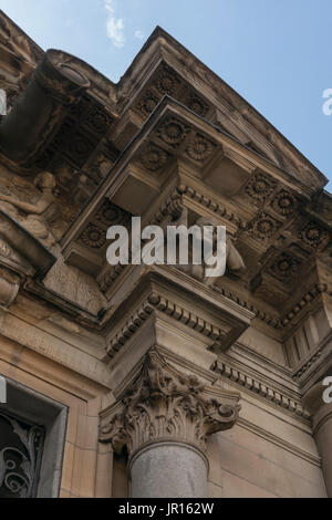 Architektonischen Details von Glasgow Sparkasse Gebäude, Ingram Street, Glasgow, Schottland, Großbritannien Stockfoto
