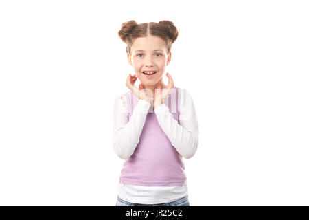 Kleines Mädchen mit Haarknoten Stockfoto