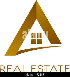 Gestaltung der Immobilien-Logo auf weißem Hintergrund. Vektor-Illustration isoliert. Stock Vektor