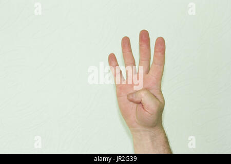 Die Hand des männlichen Symbols Stockfoto