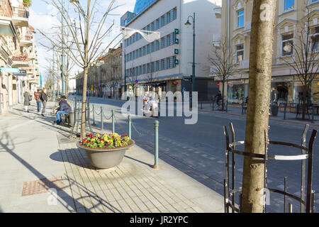 Vilnius, Litauen - 30. April 2017: das historische Zentrum von Vilnius ist der Ort, wo Tausende von Touristen kommen Stockfoto