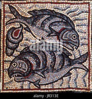 Fisch, byzantinisches Mosaik, 6. Stockfoto