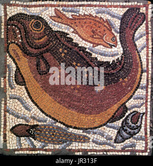 Marine Fauna, byzantinische Mosaik, 6. Stockfoto
