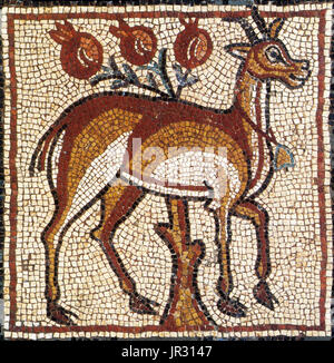 Gazelle, byzantinische Mosaik, 6. Stockfoto