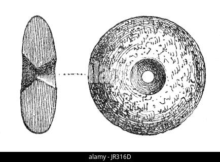 Stein-Gewichte, Fischernetze zu versenken. Angeln ist eine uralte Praxis, die mindestens die oberen Paleolithic Periode stammt die begann vor etwa 40.000 Jahren. Archäologischen Befunde wie Shell Middens, weggeworfene Fischknochen und Höhlenmalereien zeigen, dass das Meer Lebensmittel waren wichtig für das Überleben und verbraucht in erheblichen Mengen. Während dieser Zeit die meisten Menschen lebten einen Jäger-Sammler-Lebensstil und waren, der Notwendigkeit, ständig in Bewegung. Es gibt zahlreiche Hinweise zum Angeln in der alten Literatur; in den meisten Fällen, die Beschreibungen der Netze und Fanggeräte nicht ins Detail gehen und die Stockfoto