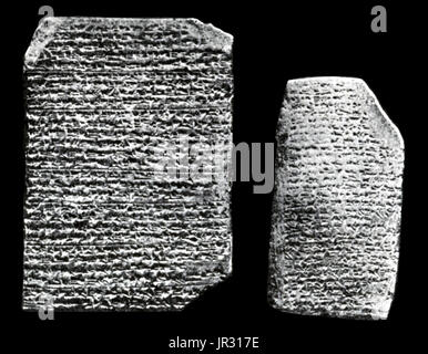 Die Amarna-Tabletten sind ein Archiv, geschrieben auf Tontafeln, hauptsächlich bestehend aus diplomatischen Korrespondenz zwischen der ägyptischen Regierung und ihre Vertreter in Canaan und Amurru während des neuen Reiches. Die Amarna-Briefe sind in ägyptologische Forschung, ungewöhnlich, da sie meist in akkadischen Keilschrift, das Schriftsystem von altem Mesopotamia, anstatt des alten Ägypten geschrieben werden. Die schriftliche Korrespondenz erstreckt sich über einen Zeitraum von höchstens 30 Jahre. Die Amarna-Briefe sind von großer Bedeutung für biblische Studien sowie semitischen Sprachwissenschaft, da sie in Licht die Stockfoto