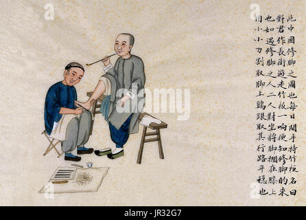 Chinesische Fußmassage, 1890s Stockfoto