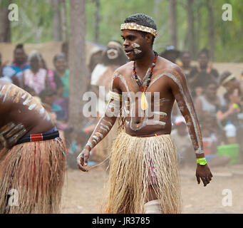 Performer bei Laura Aboriginal Dance Festival, Cape York, Far North Queensland, FNQ, QLD, Australien Stockfoto