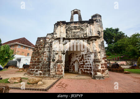 Ruinen der portugiesischen Festung A Famosa, Malakka, Malaysia Stockfoto