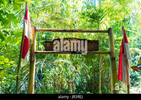 Bali, Indonesien - 9. Mai 2017: Eingang zum Tegallalang-Reis-Terrassen in der Nähe von Ubud, Bali, Indonesien. Stockfoto