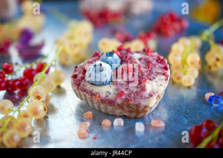 Veganer Käsekuchen, mundgerechte Finger Mini veganen snack Stockfoto