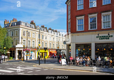 St.Johannes Holz, Zirkus-Straße und High Street, City of Westminster, London, Greater London, England, Vereinigtes Königreich Stockfoto