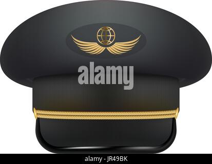 Professionelle einheitliche GAP für Piloten. Kopfschmuck Zivilflugzeug Piloten isoliert auf einem weißen Hintergrund. Vektor-Illustration. Stock Vektor