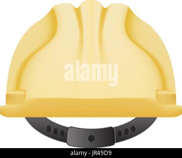 Gelb Schutzhelm isoliert auf einem weißen Hintergrund. Vektor-Illustration. Stock Vektor