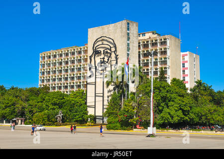 Havanna, Kuba - 19. Dezember 2016: Blick auf das National Monument von Ernesto Che Guevara an der Plaza De La Revolucion (Platz der Revolution) in Hav Stockfoto