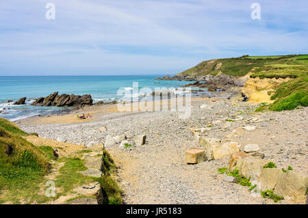 Dollar Cove Beach UK bei Gunwalloe, Lizard Halbinsel, Küste von Cornwall, Großbritannien Stockfoto