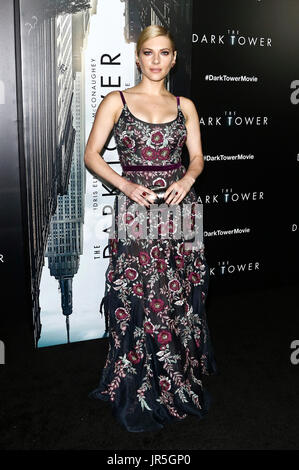 Katheryn Winnick besucht "The Dark Tower" NewYork Premiere im Museum of Modern Art am 31. Juli 2017 in New York City. Stockfoto
