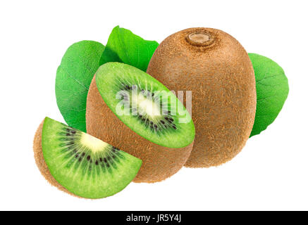 Kiwifrucht isoliert auf weißem Hintergrund Stockfoto