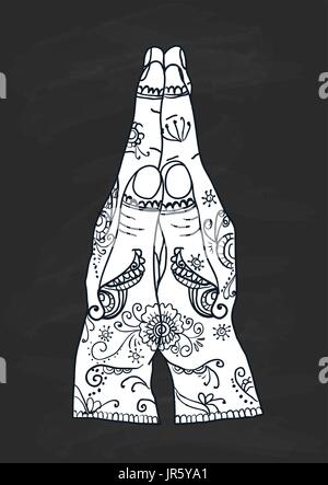 Element-Yoga-Mudra-Hände-namaste Stock Vektor