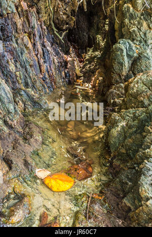 Kleines sauberes Wassersee zwischen Felsen am Strand Stockfoto