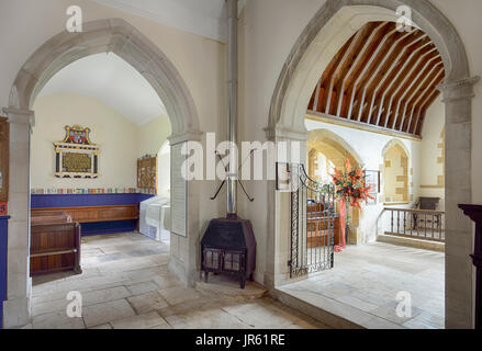 13. Jahrhundert Str. Marys Kirche, Bucht, Dorset Bucht wurde durch den Krieg Büro n 1943 zur militärischen Ausbildung requiriert und kehrte nie v Stockfoto