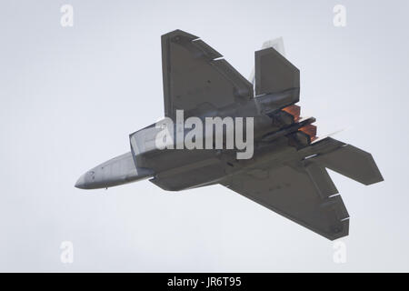 Fairford, Gloucestershire, UK - 10. Juli 2016: Lockheed Martin F-22 Raptor Durchführung International Air Tattoo in Fairford Stockfoto