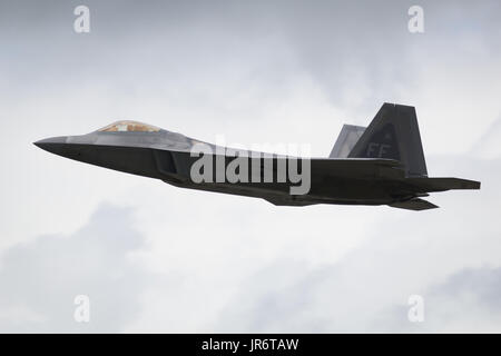 Fairford, Gloucestershire, UK - 10. Juli 2016: Lockheed Martin F-22 Raptor Durchführung International Air Tattoo in Fairford Stockfoto