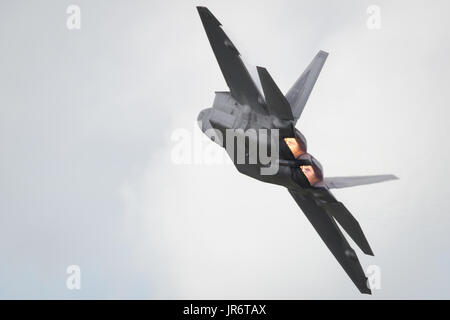 Fairford, Gloucestershire, UK - 10. Juli 2016: Lockheed Martin F-22 Raptor Durchführung International Air Tattoo in Fairford Stockfoto