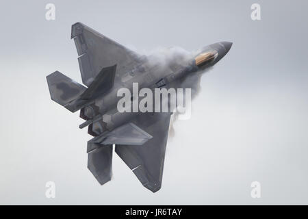 Fairford, Gloucestershire, UK - 10. Juli 2016: Lockheed Martin F-22 Raptor Durchführung International Air Tattoo in Fairford Stockfoto