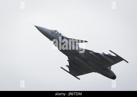 Fairford, Gloucestershire, UK - 10. Juli 2016: Saab JAS 39 Gripen International Air Tattoo in Fairford 2016 anzeigen Stockfoto