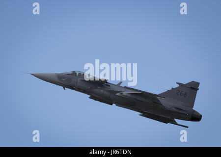 Fairford, Gloucestershire, UK - 10. Juli 2016: Saab JAS 39 Gripen International Air Tattoo in Fairford 2016 anzeigen Stockfoto