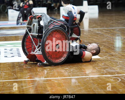 August 4, Sydney Olympic Park, Australien 2017 GIO Rollstuhl Rugby Meisterschaft und Gio 2018 IWRF Rollstuhl Rugby World Championship offiziellen Testevent - New South Wales Vs Kanada Stockfoto