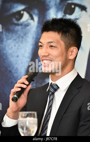 Tokio, Japan. 3. August 2017. Ryota Murata Boxen: Ryota Murata Japan besucht eine Pressekonferenz um seinen WBA-Titel im Mittelgewicht Rückkampf gegen Hassan N'Dam N'Jikam von Frankreich, die am 22. Oktober in Ryogoku Kokugikan am 3. August 2017 im Hotel Grand Palace in Tokio stattfinden wird, bekannt zu geben. Bildnachweis: Hiroaki Yamaguchi/AFLO/Alamy Live-Nachrichten Stockfoto