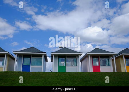 Den schönen Strandhütten der Badeort Mablethorpe in Lincolnshire Stockfoto